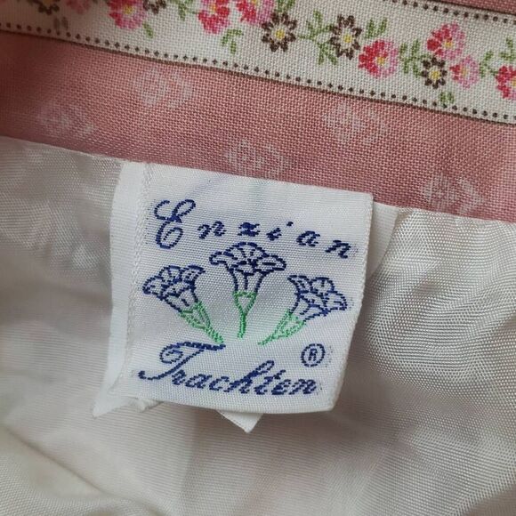 Vintage Enzian Trachter Floral Pink Skirt  Made in Germany - Picture 7 of 14